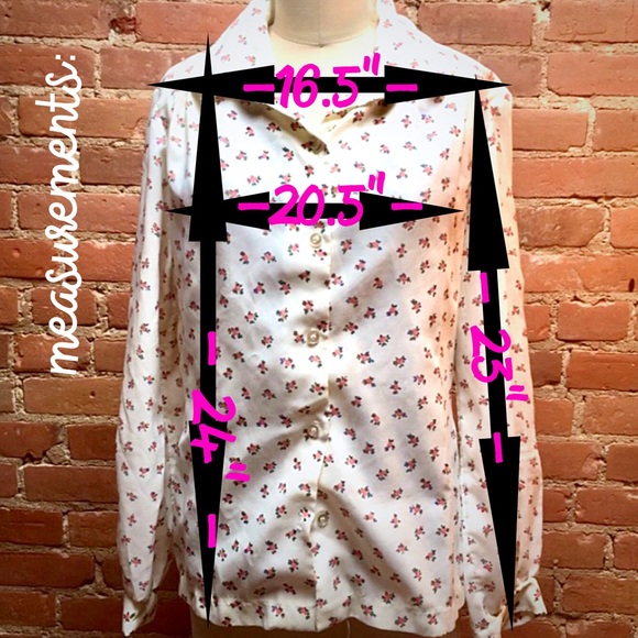 VINTAGE Sweet Cream Floral Blouse w/ Removable Tie - Picture 10 of 10